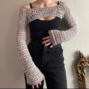 *BRAND NEW* crochet cropped sweater  *Knitted*